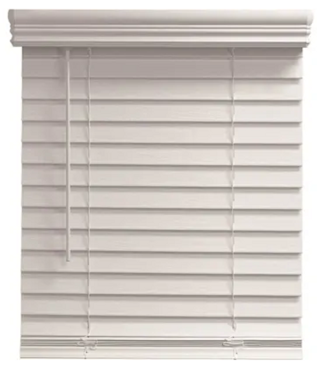 White Cordless 2" Faux Wood Blind - White 65x48x2 