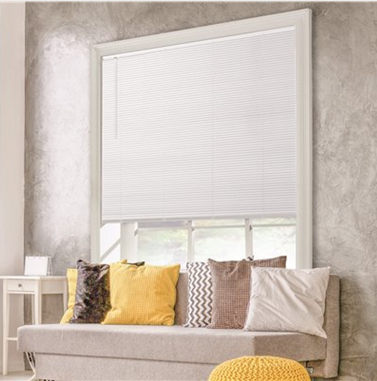 White Cordless Aluminum Blinds 29x60x1" 