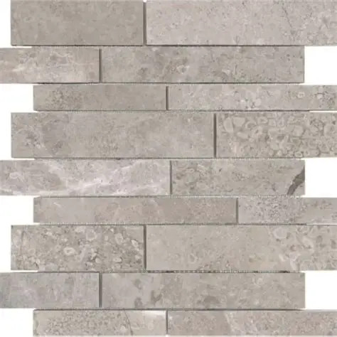 Ritz Gray Random Strip Polished Marble Mosaic