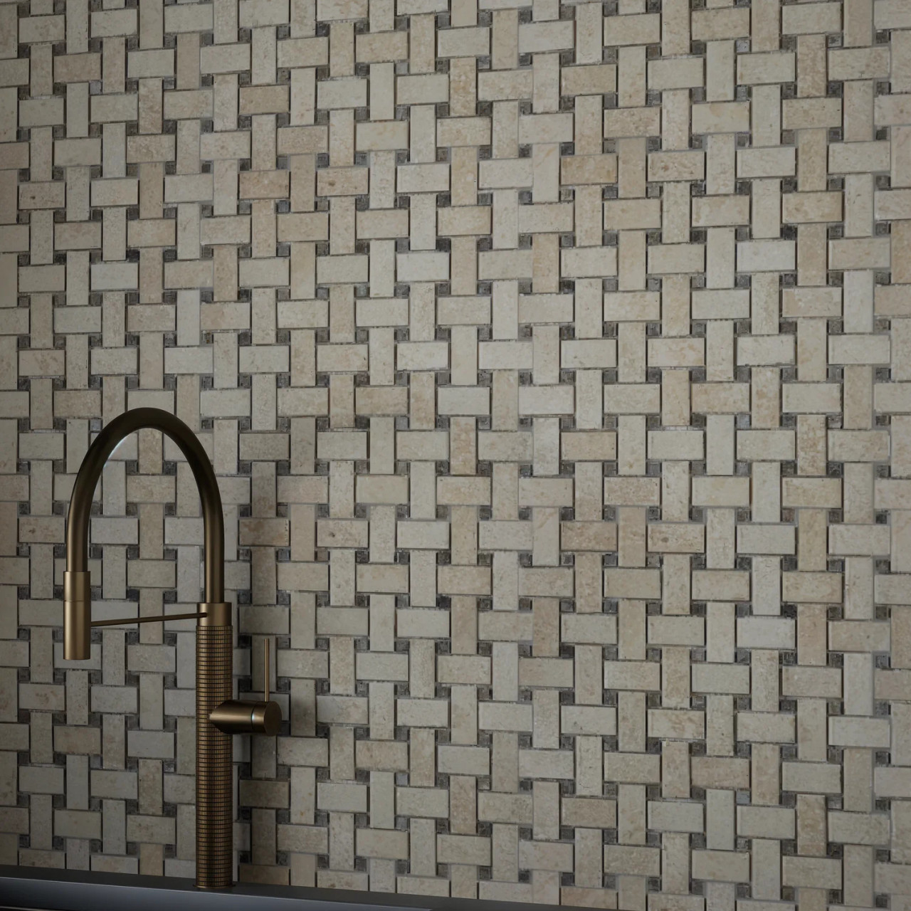 Allure Crema Basketweave Honed Mosaic 12 x 12