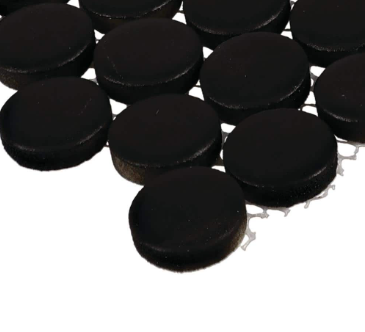11x10 Restore Black Penny Round Glazed Ceramic Mosaics