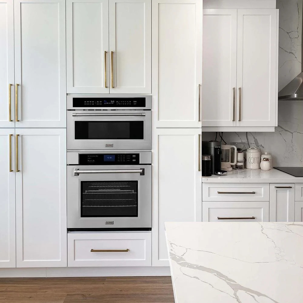 ZLINE Stainless Steel 30 in. Built-in Convection Microwave Oven and 30 in. Single Wall Oven