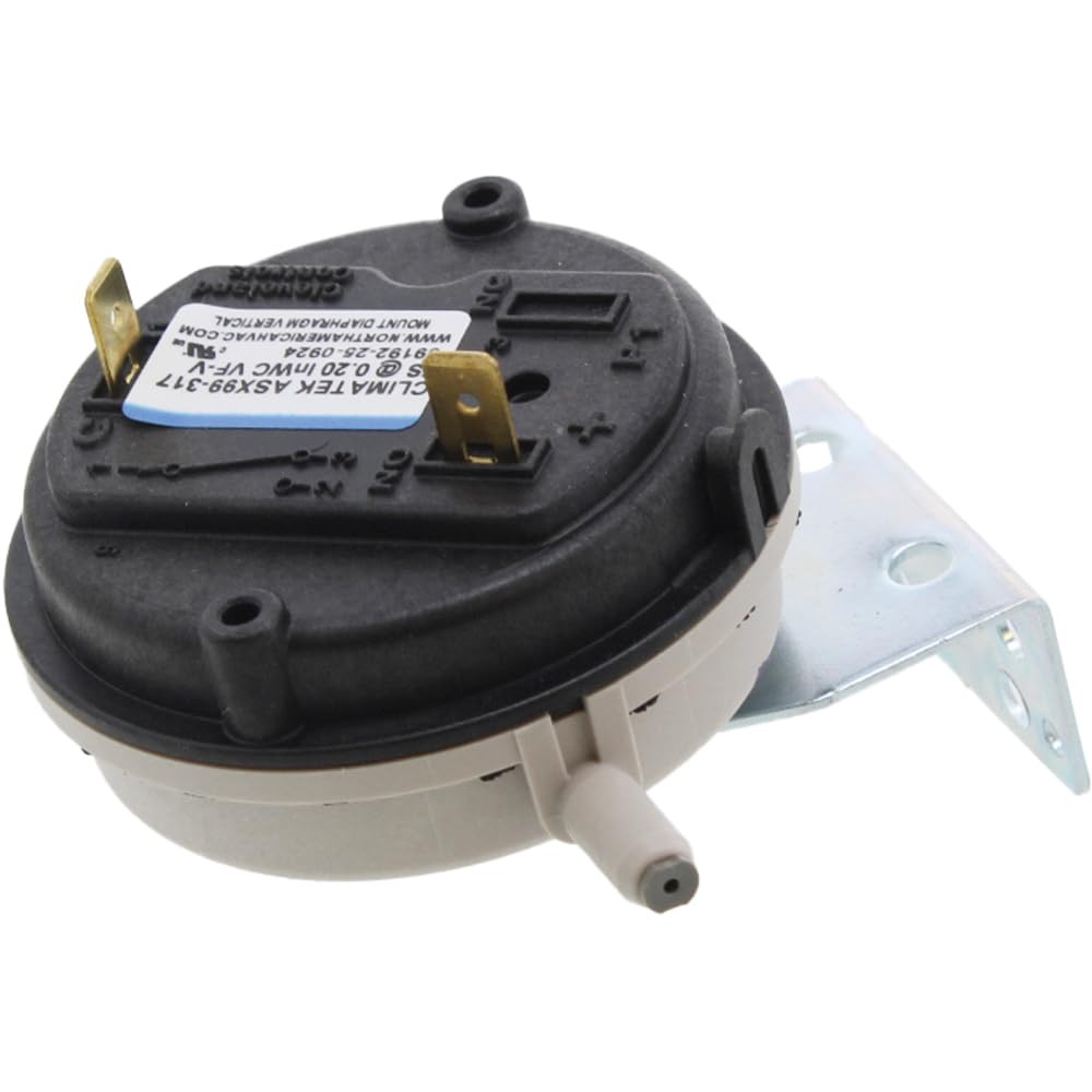York Source 1 Air Pressure Switch, .20 IWC, On Fall, SPNO
