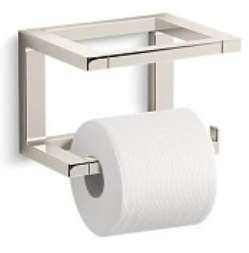 Kohler Draft Toilet Paper Holder, Wall Mount, Vibrant Polished Nickel