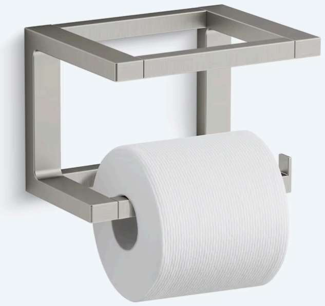 Kohler Draft Toilet Tissue Holder, Vibrant Brushed Nickel