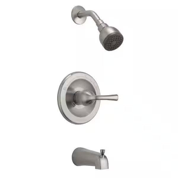 Delta Foundations Single-Handle 1-Spray Tub and Shower Faucet, Stainless
