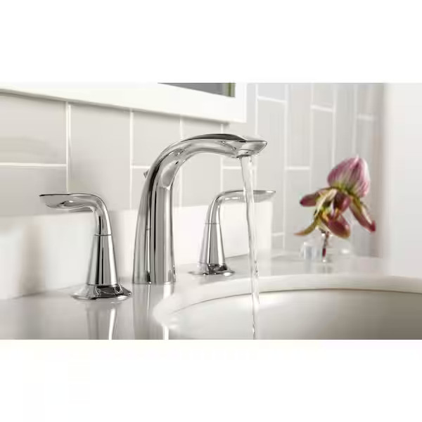 Kohler Refinia Widespread Bathroom Faucet, Polished Chrome