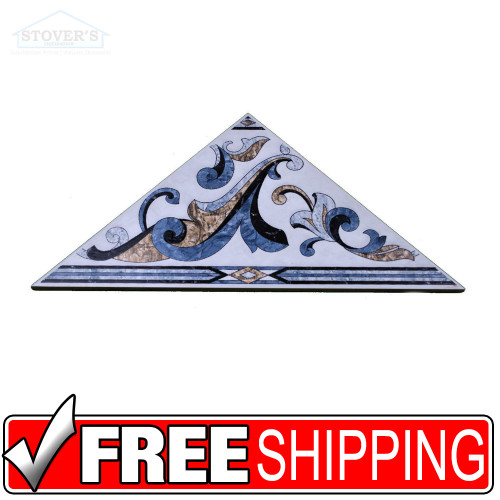 6x13 Ceramic Deco | Set of 4 | Dune | Etna Azul Triangulo