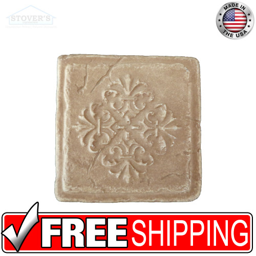 2x2 Deco | Metal Look Decos | Fleur D'Lis Dot Travertine | S1D171-01 2x2 Deco | Metal Look Decos | Fleur D'Lis Dot Travertine | S1D171-01