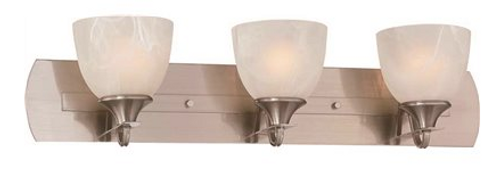 SATCO 32 in. 3-Light Brushed Nickel Vanity Light 2493785 SATCO 32 in. 3-Light Brushed Nickel Vanity Light 2493785