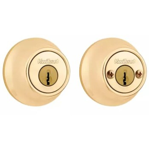 Kwikset 96650-508 Polished Brass Metal Double Cylinder Deadbolt (3-Pack)