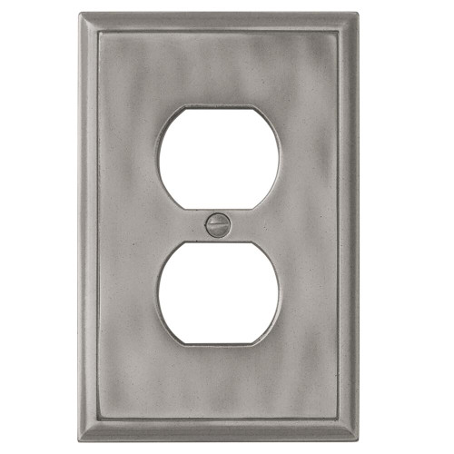 Questech Weybridge Cast Metal Water Single Duplex Outlet Brushed Nickel Wall Plate (12-Pack) Questech Weybridge Cast Metal Water Single Duplex Outlet Brushed Nickel Wall Plate (12-Pack)