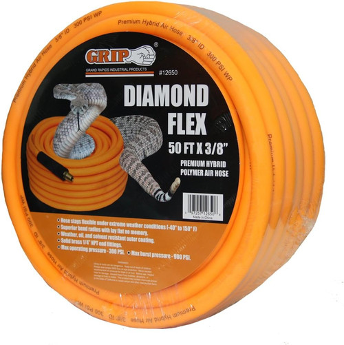 Grip on Diamond Flex Air Hose 12650 50x3/8" |By the Case- 41 Per Case|