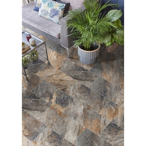  Belmont Multicolor 12-in x 24-in Glazed Porcelain Stone Look Floor Tile (15.54 sf/bx) |By the Pallet|