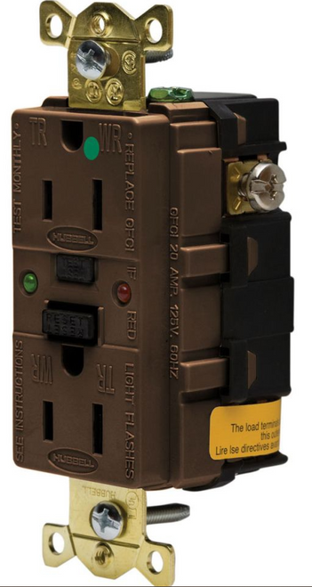Hubbell GFR8200SG 15A 125V Industrial Hospital Grade Tamper-Resistant