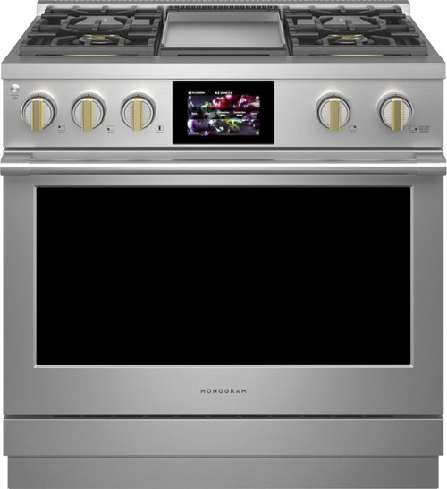 Monogram 36" Dual Fuel Range with 4 Burners and Griddle - ZDP364NDTSS Monogram 36" Dual Fuel Range with 4 Burners and Griddle - ZDP364NDTSS