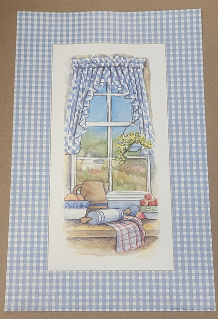 Vintage Art Print- Gingham Window- Signed by Carolyn Watson |By the Case- 100| Vintage Art Print- Gingham Window- Signed by Carolyn Watson |By the Case- 100|