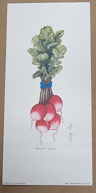 Vintage Art Print- Radical Radish- Signed by Marty Fyne| By the Case- 185| Vintage Art Print- Radical Radish- Signed by Marty Fyne| By the Case- 185|