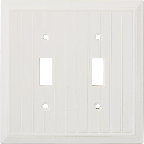 Questech CWP1404-13M Cast Stone Cottage Double Toggle Polished White Wall Plate (10-Pack) Questech CWP1404-13M Cast Stone Cottage Double Toggle Polished White Wall Plate (10-Pack)