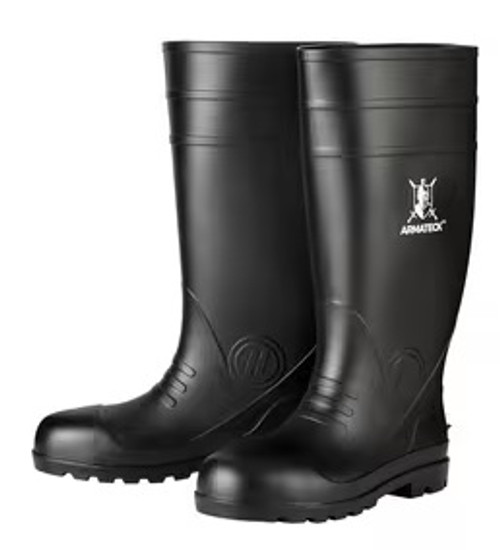 ARM9700BL11 Armateck Black Plain Toe Rain/ Mud Boots |Size 11| |12 Pair Per Case|