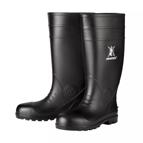 ARM9700BL11 Armateck Black Plain Toe Rain/ Mud Boots |Size 11| |12 Pair Per Case|