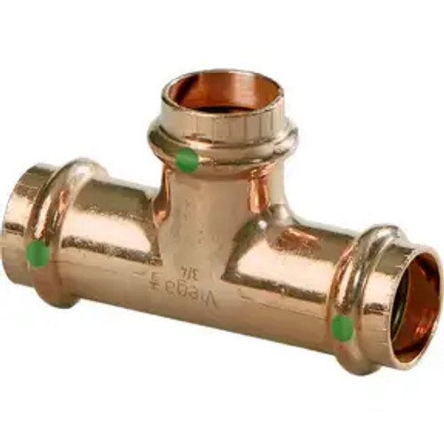 Viega Pro Press Tee Model 298 (P1) 1/2'' x (P2) 1/2'' x (P3) 3/4'' (Pack of 2)