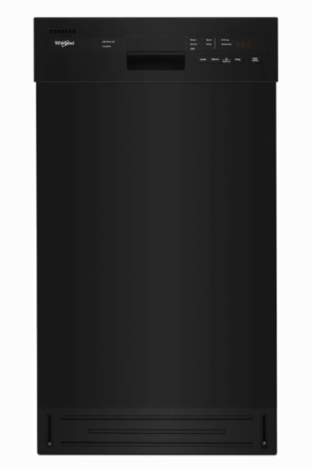 Whirlpool 18 in. Front Standard Built-In Dishwasher in Black 