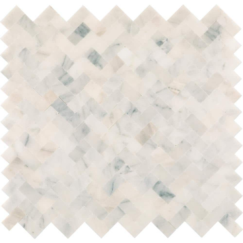 Frost White 12x12 Herringbone Peel 'N Stick Mosaic