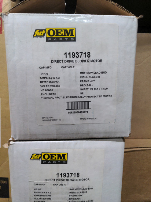 Fast HVAC Parts OEM Parts Direct Drive Blower Motor 1193718