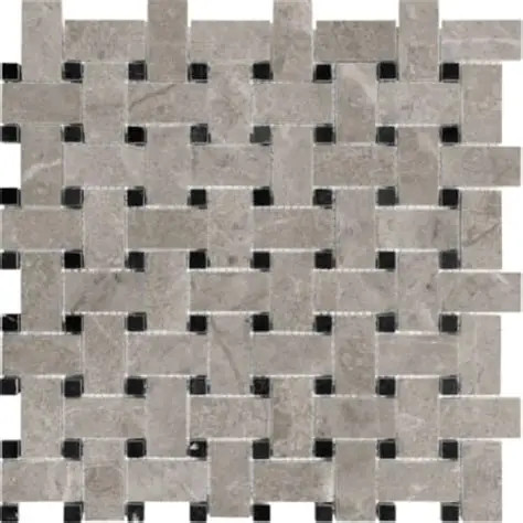 Ritz Gray Basketweave Polished Marble Mosaic