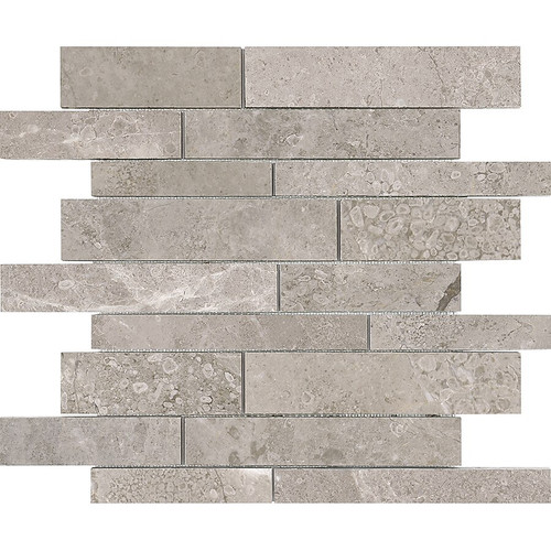Ritz Gray Random Strip Honed Marble Mosaic