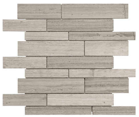  STRADA MIST RANDOM STRIP POLISHED LIMESTONE MOSAIC 