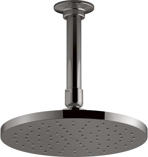 Kohler Contemporary 8 in. Ceiling Mount Round Rain Fixed Shower Head, Gray Vibrant Titanium