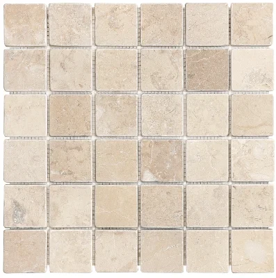 BERKSHIRE CREMA 2X2 TUMBLED MARBLE MOSAIC