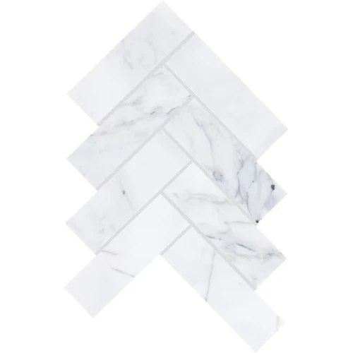 Genuine Stone Pearlescent 10-in x 16-in Honed Natural stone Marble Patterned Herringbone Mosaic Wall Tile