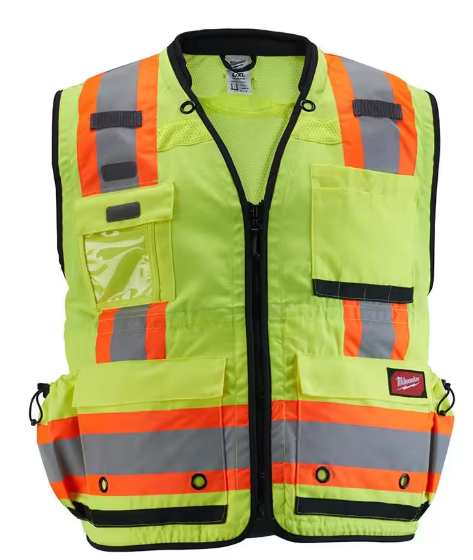 Milwaukee L/ XL Class 2 High Vis Safety Vest 27 Pockets