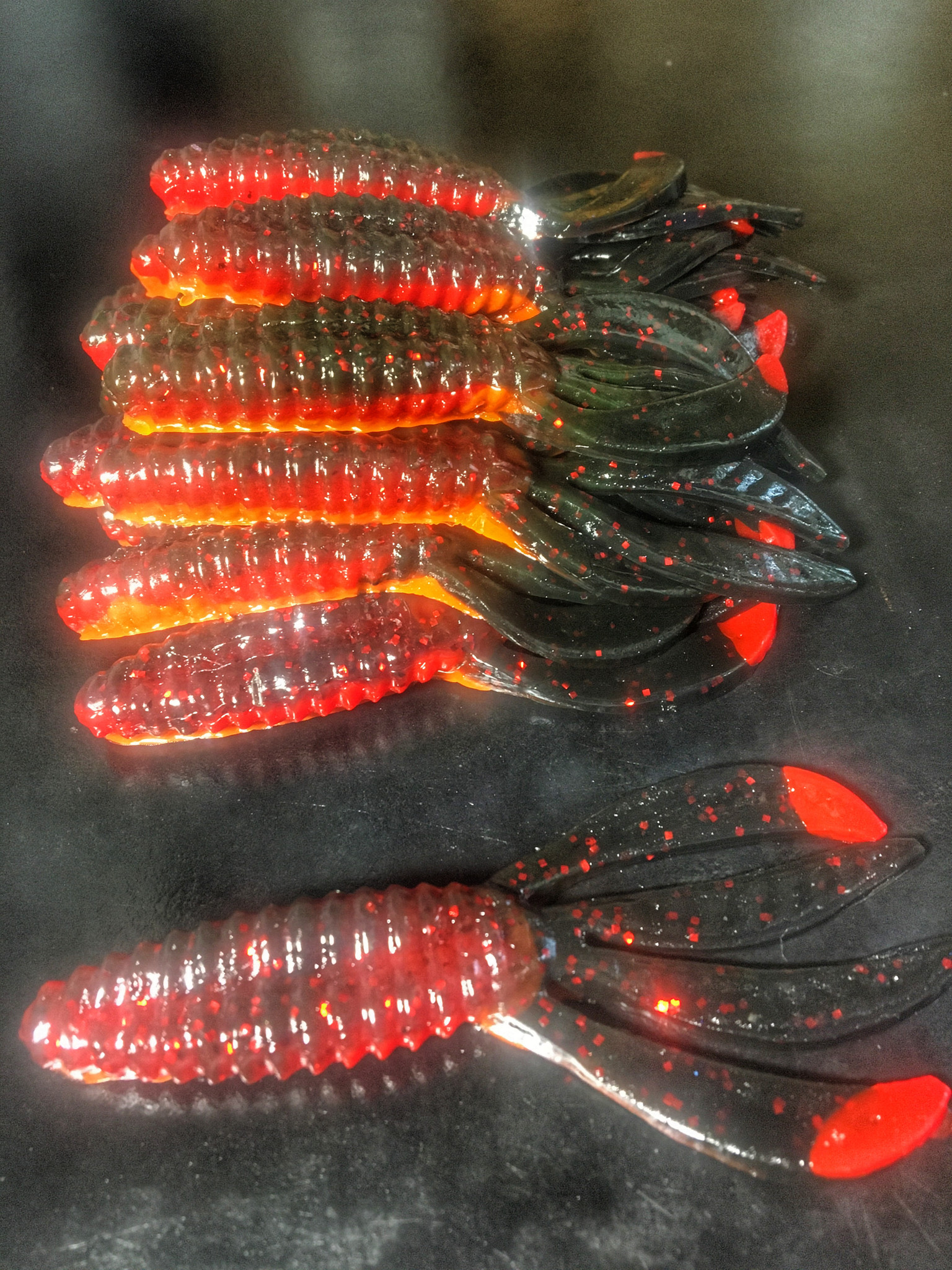 4 1/4 Sniper Craw Color: Black Neon Craw 30 count pack (Pre Order