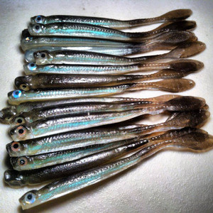 3.5" Drop Shot Minnow Color: Emerald Shiner 30 count pack  (Pre Order 2-3 Weeks)