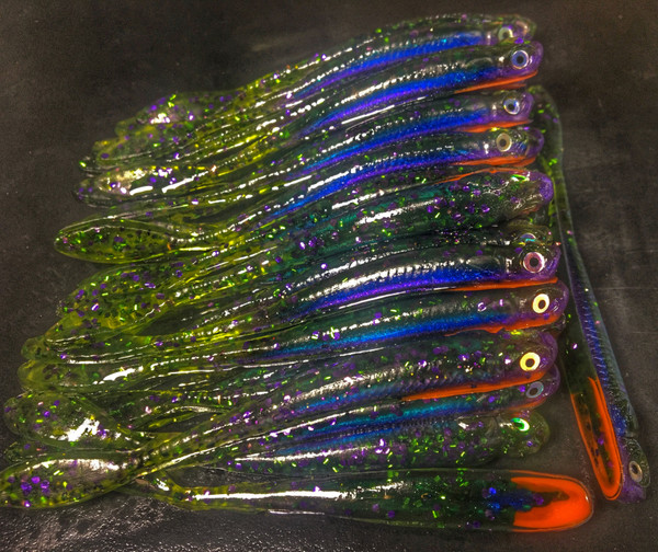 3.5" Drop Shot Minnow Color: Magic Gill 30 count pack  (Pre Order 2-3 Weeks)