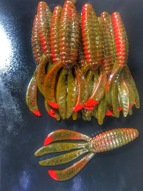 4 1/4 Sniper Craw Color: Chili Craw 30 count pack (Pre Order 2-3 Weeks)