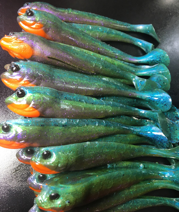 5.5 Slick Swimbait Color: ShowTime! 10 count pack  (Pre Order 2-3 Weeks)