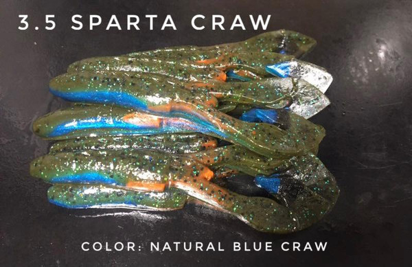 3.5 Sparta Craw Color: Natural Blue Craw 30 count pack (Pre Order 2-3 Weeks)