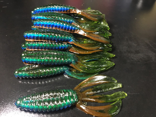 4 1/4 Sniper Craw Color: Watermelon Blue 30 count pack (Pre Order 2-3 Weeks)