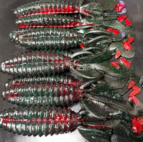 3.5 Emperor Beaver Color: Red Shad Green Flake 30 count pack (Pre Order 2-3 Weeks)
