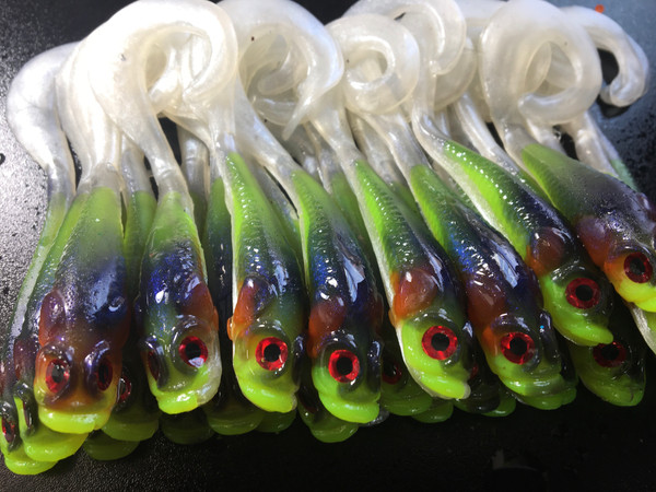 4.5 Nitrous Minnow Color: Chartreuse Shad 25 count pack (Pre Order 2-3 Weeks)