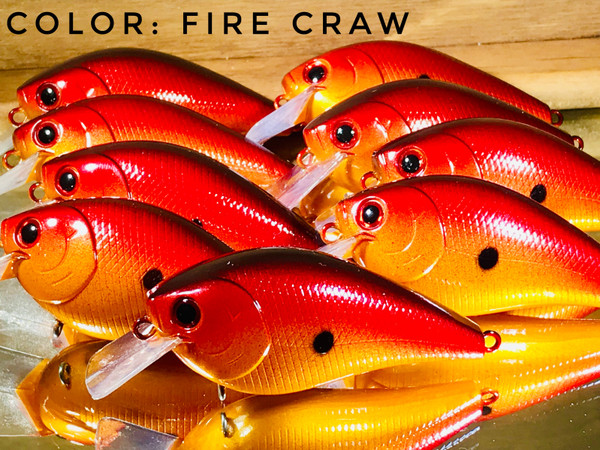 1.5 React! Square Bill Crankbait Color: Fire Craw