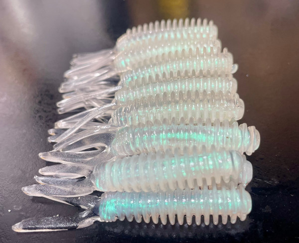 2.5" V-Tail Minnow Color: Green Glass 25 Count Pack  (Pre Order 2-3 Weeks)