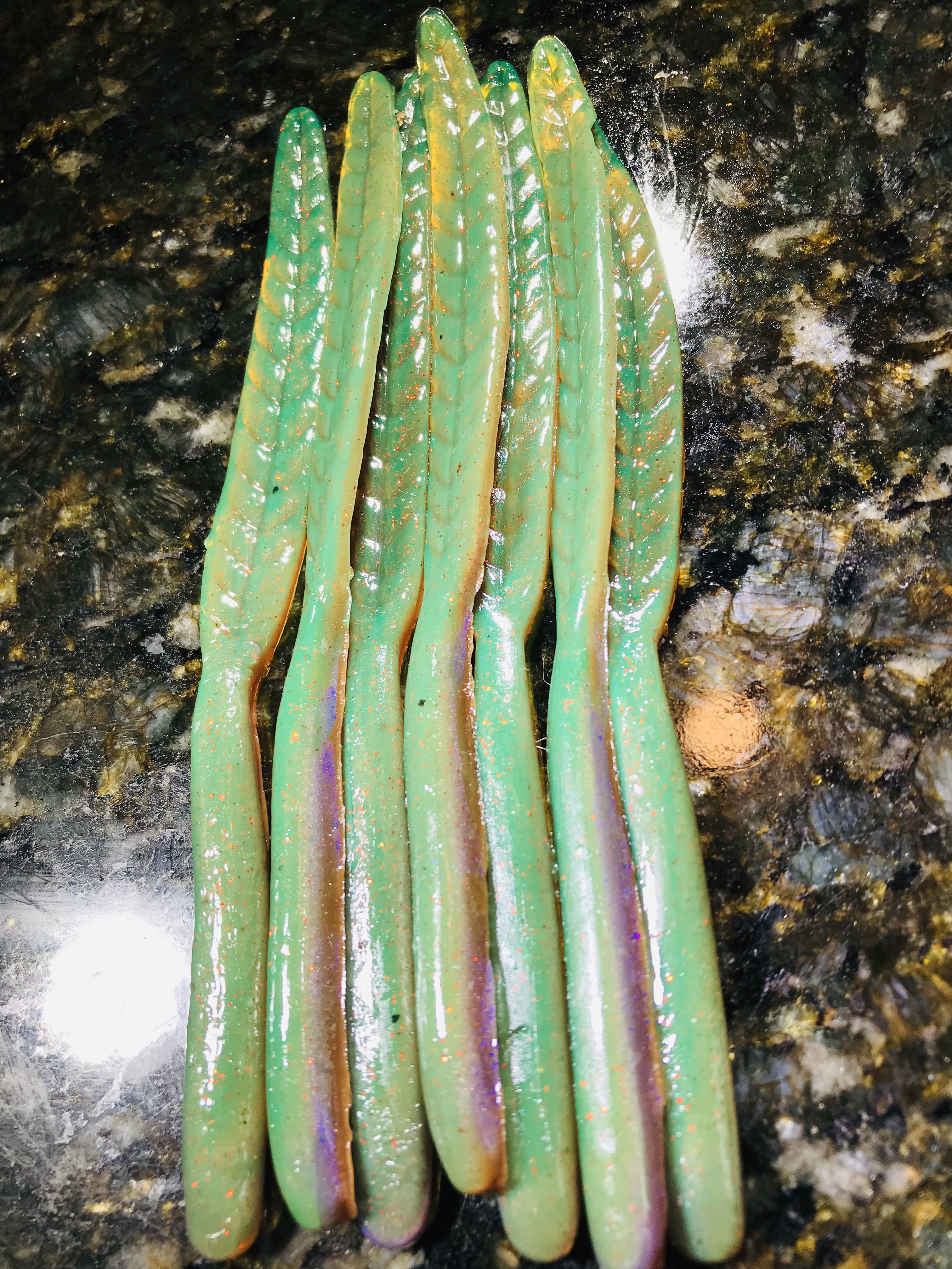 6' KREWS worm Color: Black Grape Blue Neon 30 count pack (Pre Order 2-3  Weeks) - Paul Krew Custom Baits