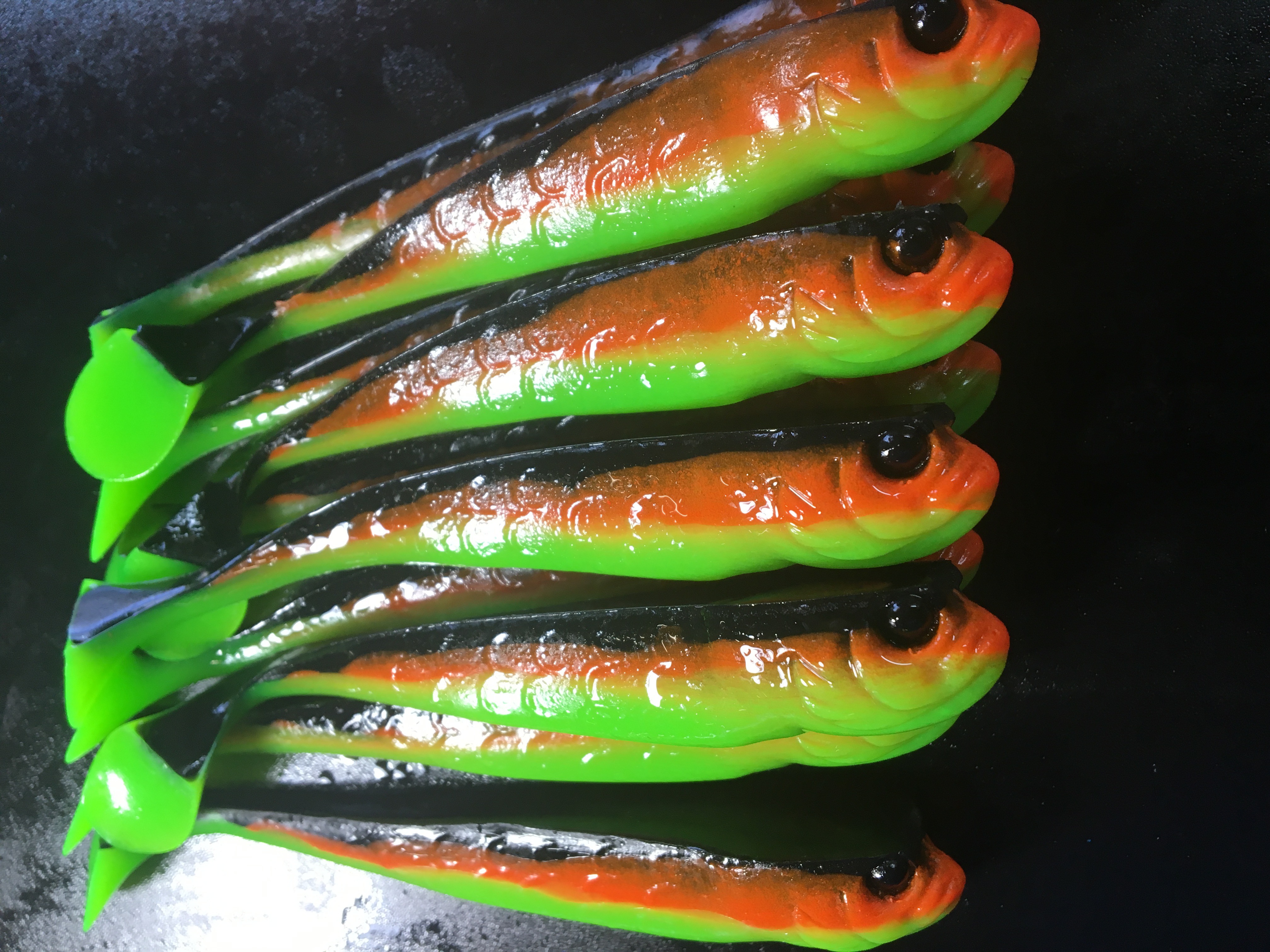 5.5 Slick Swimbait Color: Fire Tiger 10 count pack (Pre Order 2-3