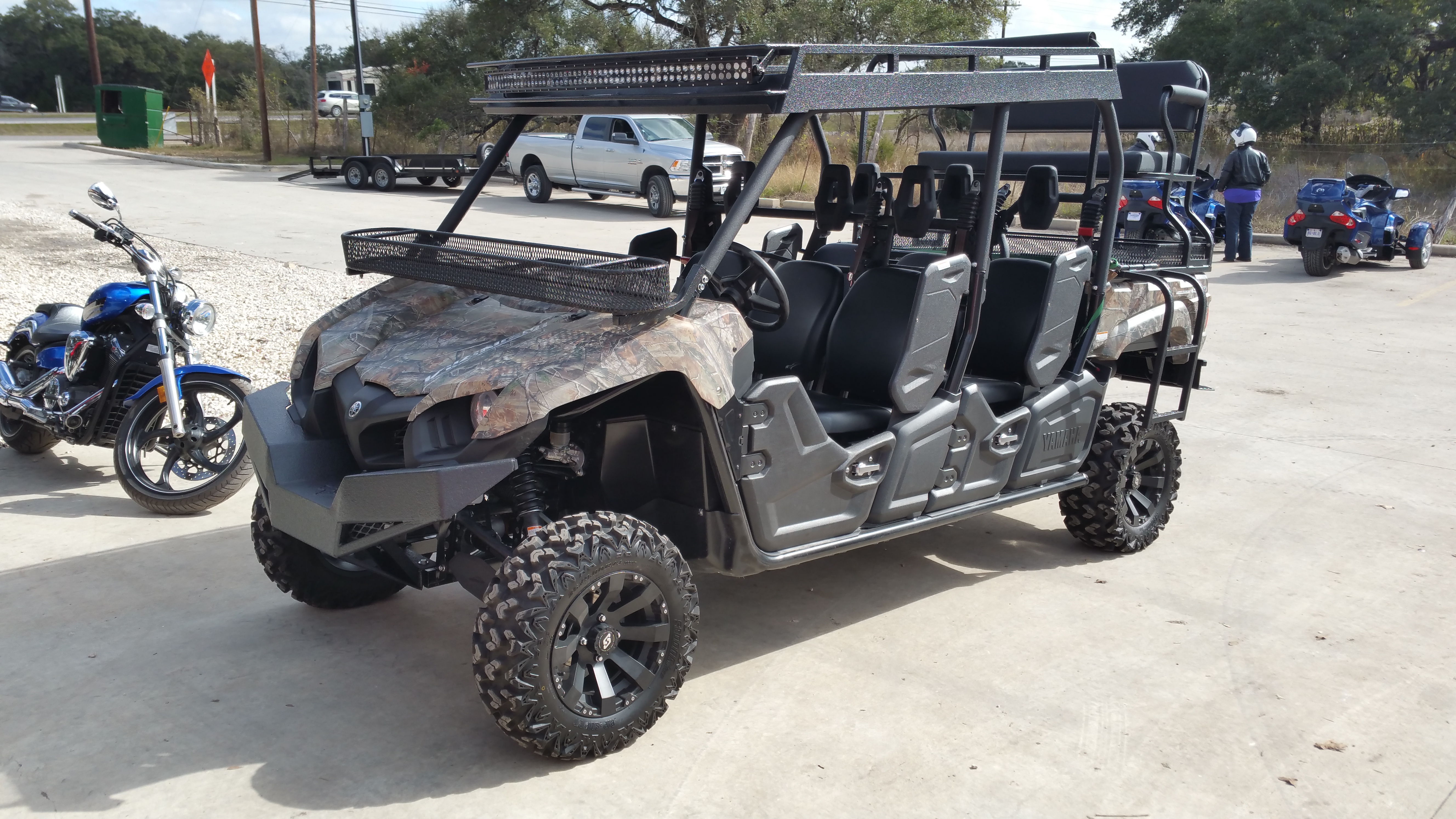 Yamaha Viking Metal Roof Crew Six Utility Top with bumper and high seat